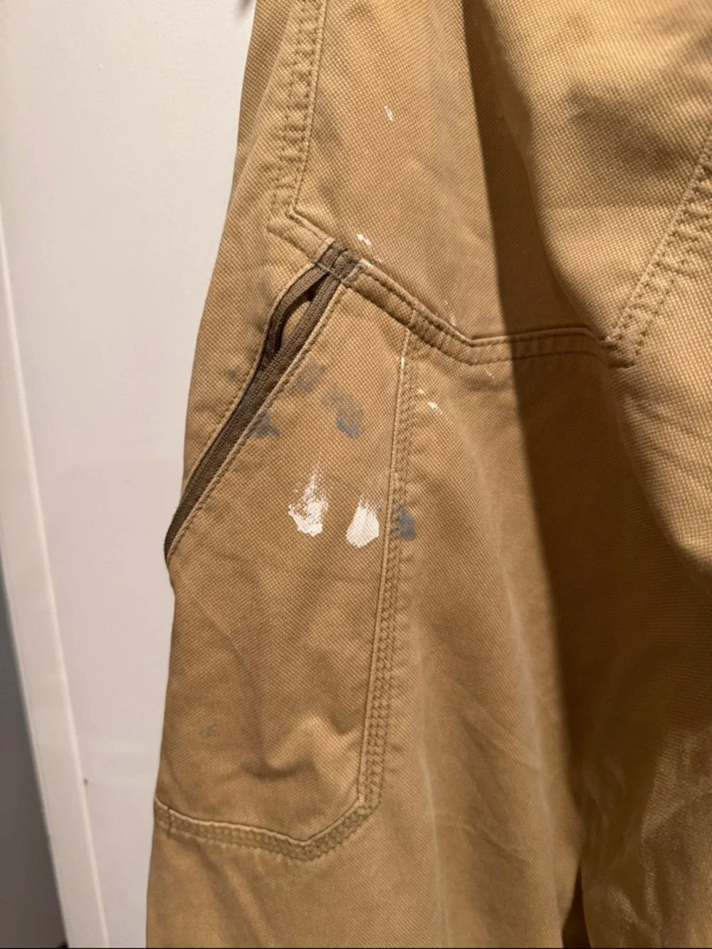 Wrangler Khaki Carpenter Chinos - Durable Men's Work Pants - Picture 8 of 10